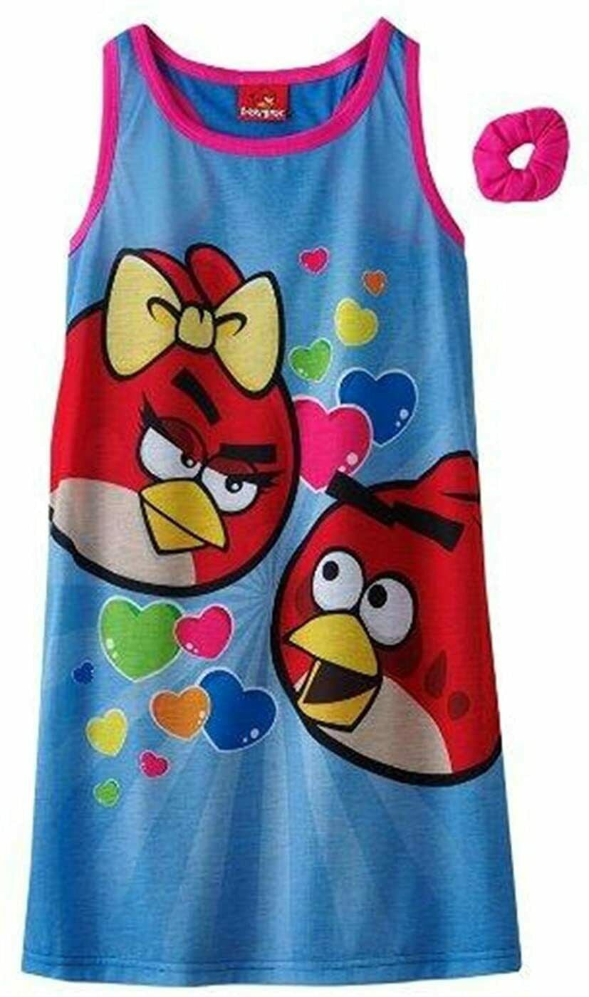 Angry Birds Sleeveless Nightgown Pajama Girl Size 10/12 - Walmart.com