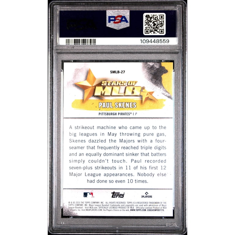 Graded 2025 Topps Paul Skenes #SMLB27 Stars of MLB Baseball Card PSA 10 Gem Mint - Walmart.com Graded 2025 Topps Paul Skenes #SMLB27 Stars of MLB Baseball Card PSA 10 Gem Mint - Walmart.com