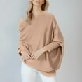 thumbnail image 4 of Clothing 2025 Delayuji Womens Pullover Sweaters Light Weight Sweaters for Casual Tops Winter Knit Drop Shoulder Sweater Fall Jumper Tunics Pullover Sweaters for Women Brown One Size, 4 of 8