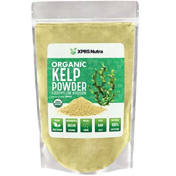 XPRS Nutra Organic Kelp Powder (Ascophyllum Nodosum) Seaweed Powder Rich in Iodine, Immune