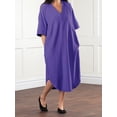 thumbnail image 3 of V Neck Purple Terry Caftan by Sawyer Creek, S/M, 3 of 5
