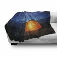 thumbnail image 3 of Night Soft Flannel Fleece Throw Blanket, Camping Tent Under a Night Sky Full of Stars Holiday Adventure Exploring Outdoors, Cozy Plush for Indoor and Outdoor Use, 70" x 90", Blue Orange, by Ambesonne, 3 of 6