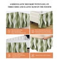 thumbnail image 6 of Sage Green Stripes Wrap Around Bed Skirts for California King Bed 16" Drop,Bed Skirt with Adjustable Elastic Belt Dust Ruffle Bed Valance for Bedroom Retro Farmhouse Abstract Ripple Bed Frame Cover, 6 of 7