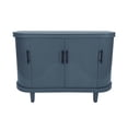thumbnail image 4 of Modern Curved Sideboard 47.2-Inch Decorative Storage Cabinet Wooden Console Table Coffee Bar Cabinet with 4 Doors and Adjustable Interior Shelves for Living Room, Kitchen, Bedroom, Hallway (Blue), 4 of 6