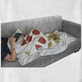 thumbnail image 5 of Floral Soft Flannel Fleece Throw Blanket, Poppies Dragonflies Butterflies Ladybug, Cozy Plush for Indoor and Outdoor Use, 50" x 60", Coral Pale Khaki White, by Ambesonne, 5 of 5