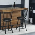 thumbnail image 4 of Steve Silver 3 Pcs Wood Bar Set with 2 Stools and Counter, Black/Chestnut, 4 of 10