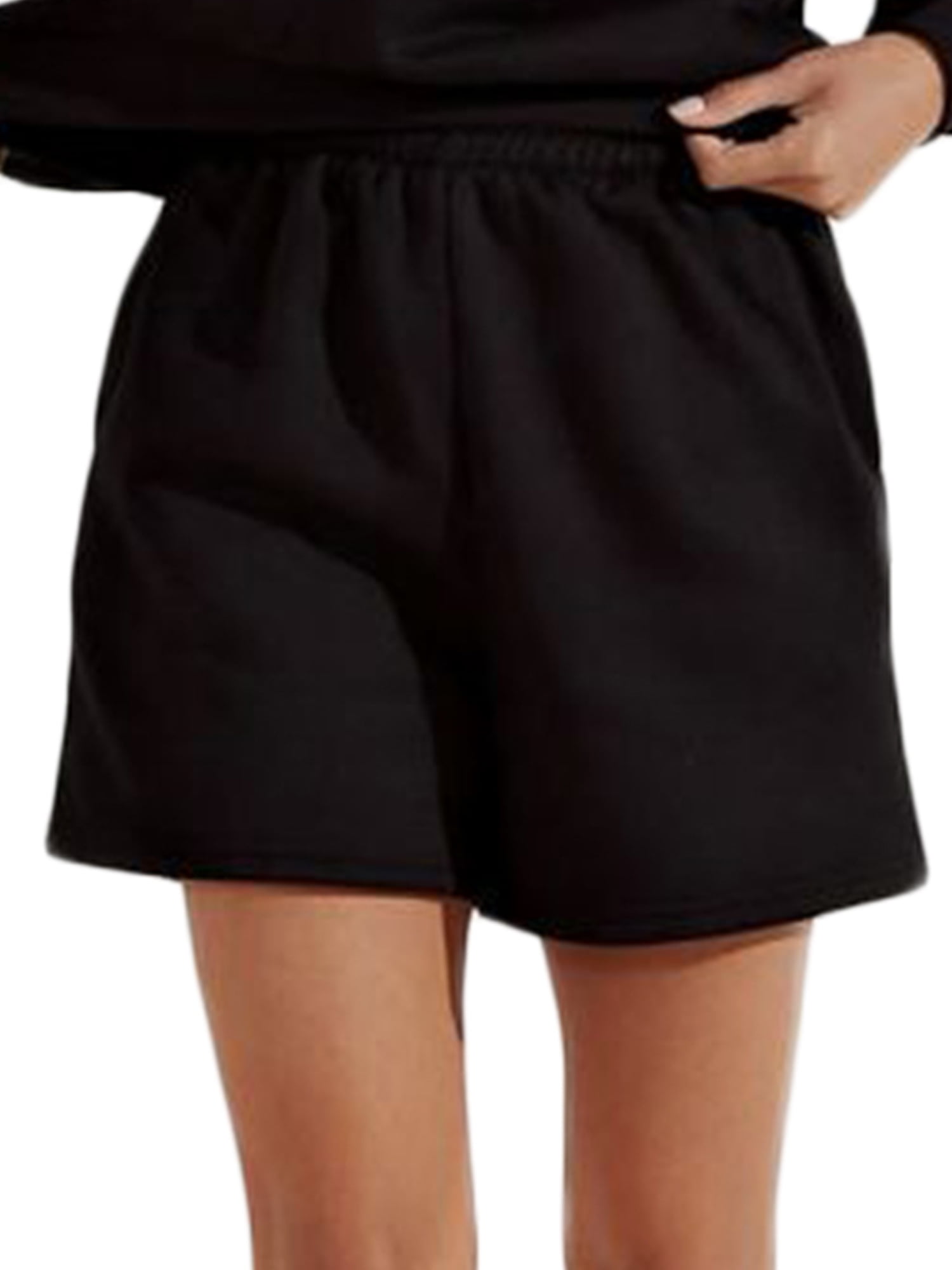 Women Comfy Cotton Elastic Waist Loose Lounge Shorts with Pockets