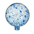 thumbnail image 3 of Evergreen 10" Art Glass Aqua Confetti Gazing Ball with Stand Garden and Yard Decor, 3 of 6