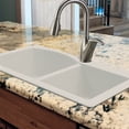 thumbnail image 2 of Transolid Aversa 33'' L x 22'' W Granite Double Offset Drop-in Kitchen Sink, 2 of 5