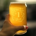 thumbnail image 3 of Bevvee Beer Can Pint Glass 16 oz Cheers 1 Year 1st Anniversary Gifts Beer Glasses, 3 of 4