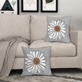 thumbnail image 3 of Brown White Daisy Pillow Covers 20x20 Set of 2 Spring Summer Gray Grey Colored Decorative Throw Pillows Outdoor Modern Art Flower Pillowcase Square Linen Cushion Case for Home Sofa Couch Bed, 3 of 6