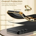 thumbnail image 3 of Dteck for Samsung Galaxy A16 5G Case with 2 Pack Screen Protector, 360° Rotatable Ring Holder Plating Gold Edge Slim Soft Phone Cover Case for Galaxy A16,Black, 3 of 6
