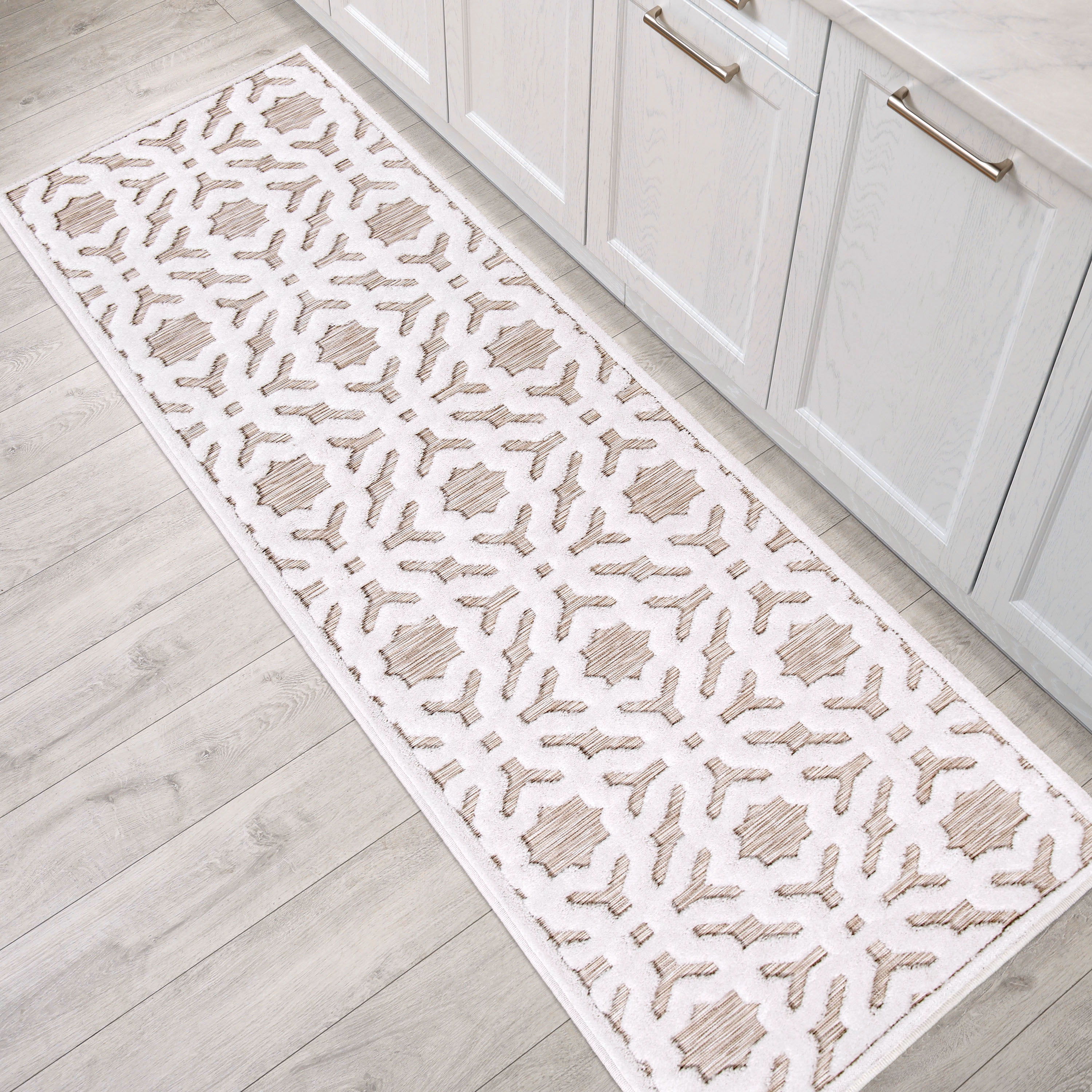 My Texas House Claire 1'11" X 7'6" Natural Driftwood Geometric Runner Rug