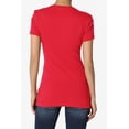 thumbnail image 2 of Women's & Juniors Basic Round Crew Neck Short Sleeve Stretch Cotton Spandex T-Shirts, 2 of 3