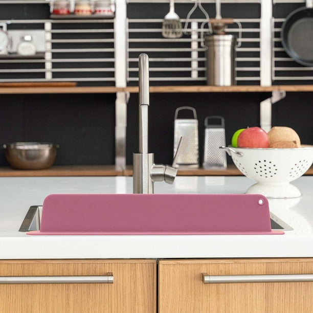 Blue Gingko Sink Splash Guard Silicone Water For Behind Faucet Or Island Backsplash Kitchen Essentials 18 9 X 2 Inches Pink Com Blue Gingko Sink Splash Guard, Kitchen Island Sink Splash Guard
