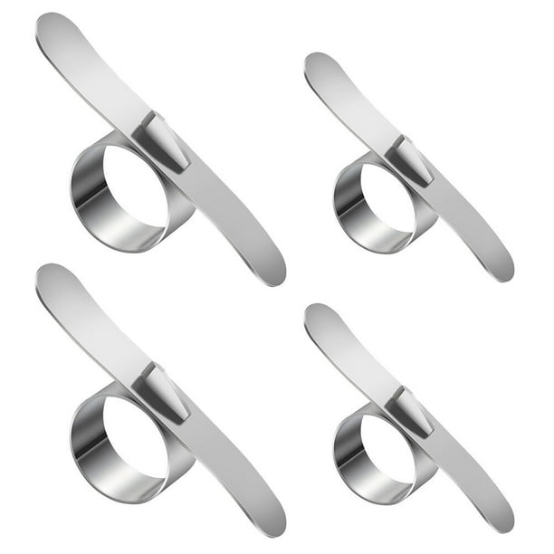 1 Set 4 unids de acero inoxidable Peladores de naranja anillo ergonómico Peelers (plata)