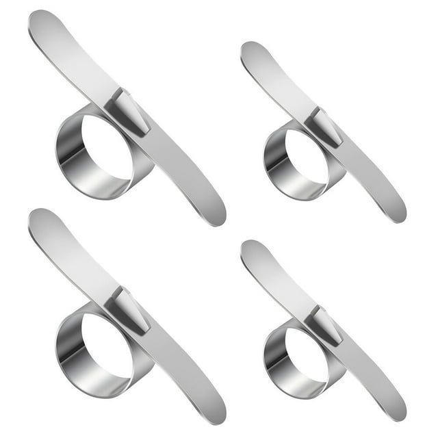 1 Set 4 unids de acero inoxidable Peladores de naranja anillo ergonómico Peelers (plata)