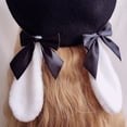 thumbnail image 3 of Vjnyvs Cute Plush Rabbit Ears Beret Hat Women's Beanie Beret Hat Warm Winter Bonnets Lolita Sweet Beret Hats, 3 of 7