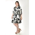 thumbnail image 2 of Vestido camisero con estampado floral Roman Fashion /Tallas Extras, 2659 (Negro flores) negro 36, 2 of 6