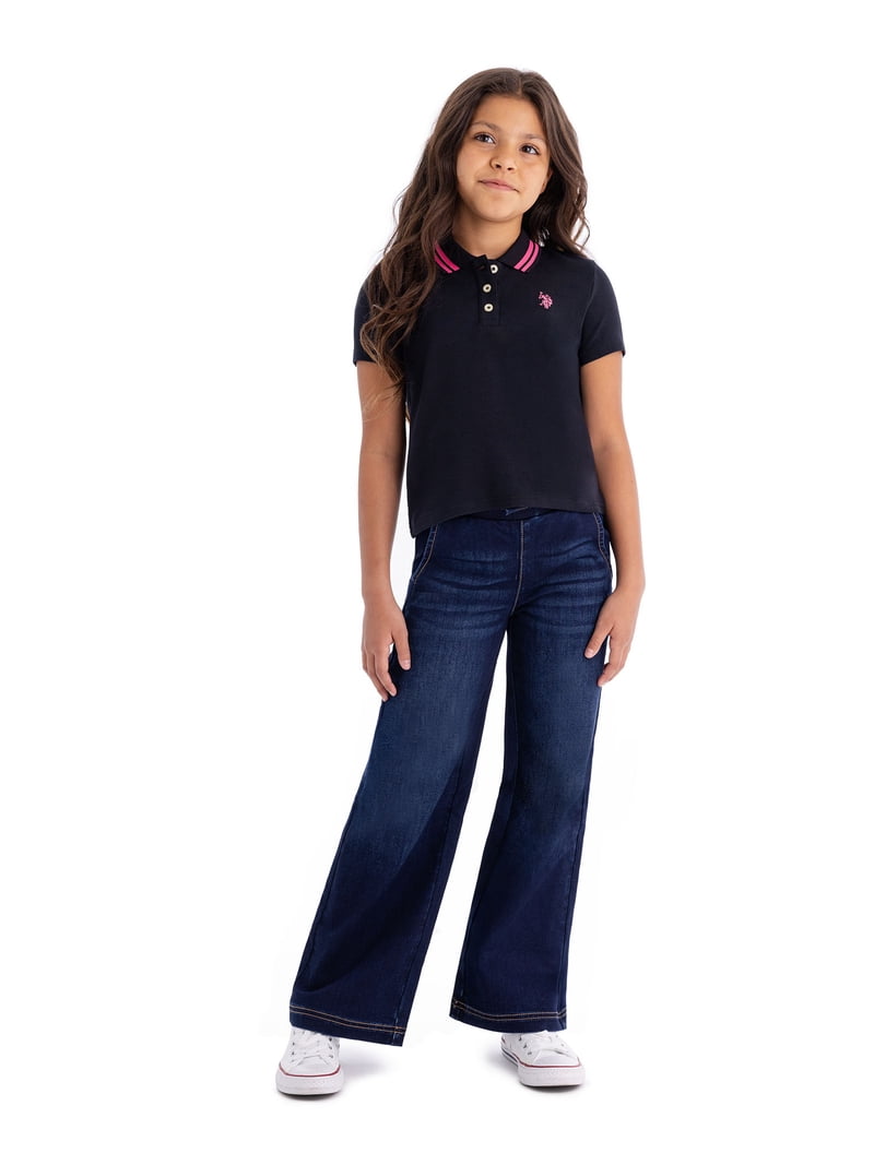 U.S. Polo Assn. Girls Short Sleeve Polo Shirt, Sizes 4-18