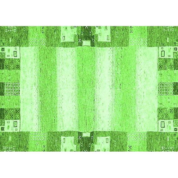 Ahgly Company Indoor Rectangle Solid Green Modern Area Rugs, 8' x 10'