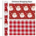 thumbnail image 2 of HOMERAL Christmas Wrapping Paper Roll - Red Gift Wrap with Santa Claus Head, Snowflake, Red Hat and Red Plaid - Perfect for Christmas - 17 Inch X 33 Feet, 2 of 6