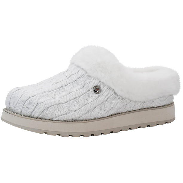 Pantuflas Skechers BOBS Keepsakes Ice Angel para Mujer Blanco Talla 10