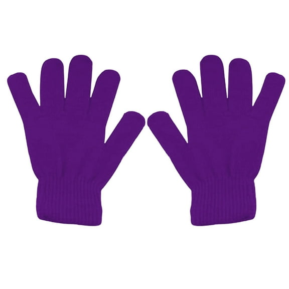 CYSFASHION Christmas Gifts 2 Pack Winter Gloves Women Warm Soft Knit Fleece Liner Man Cotton Gloves Purple