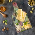 thumbnail image 5 of Flower Cutting Board, Floral Design with a Grunge Style Dated Background Retro Artisan Pattern, Decorative Tempered Glass Cutting and Serving Board, Wine Bottle Shape, Pink and Green, by Ambesonne, 5 of 5