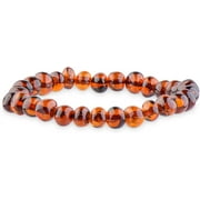 Genuine Amber Unisex Bracelet - Polished Baltic Sea Amber Jewelry - Baroque Shape Amber Beads Hand-Assembled in Europe