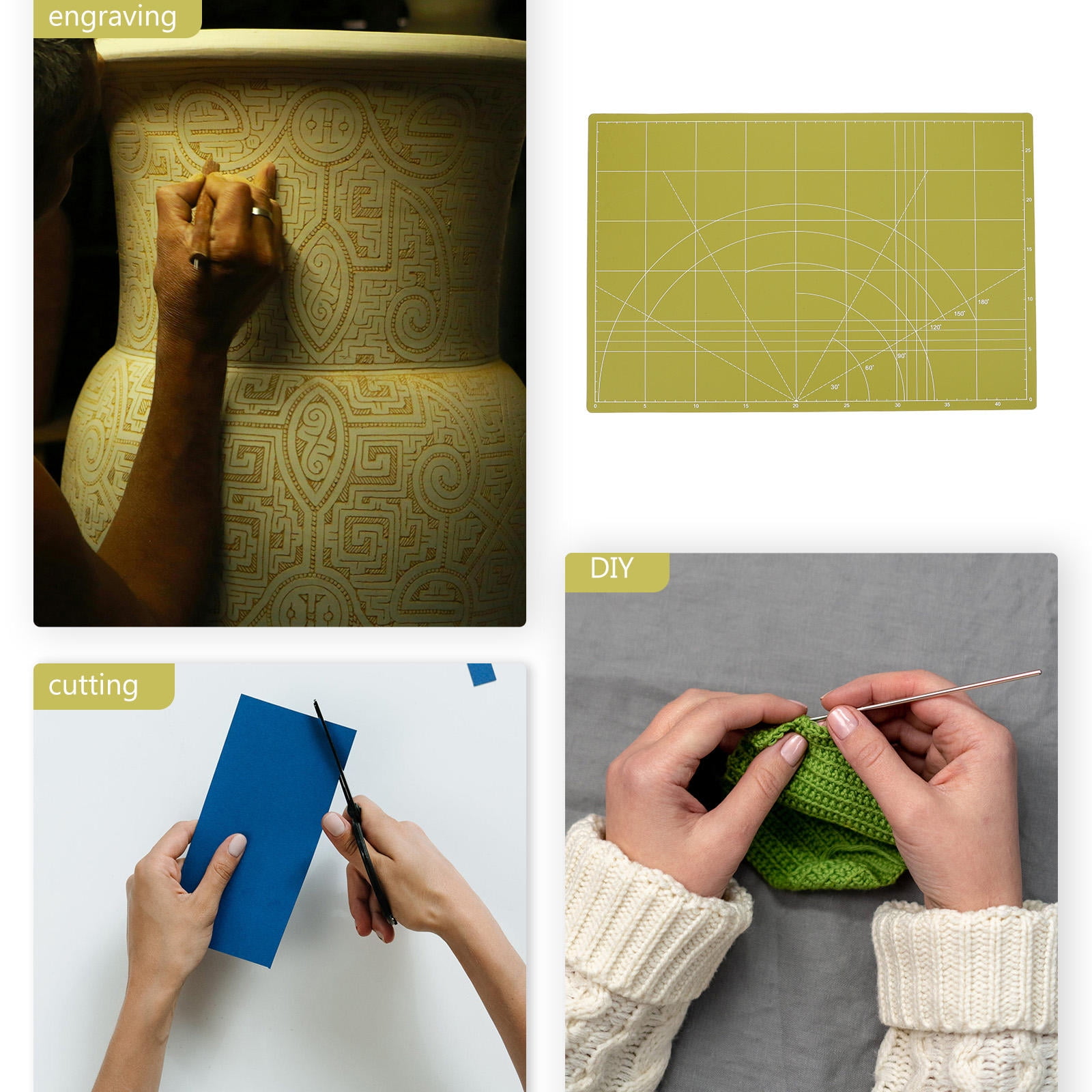 PENIKOKO Green Plastic Cutting Mat for Sewing, Crafting, Table Use, Engraving and Projects