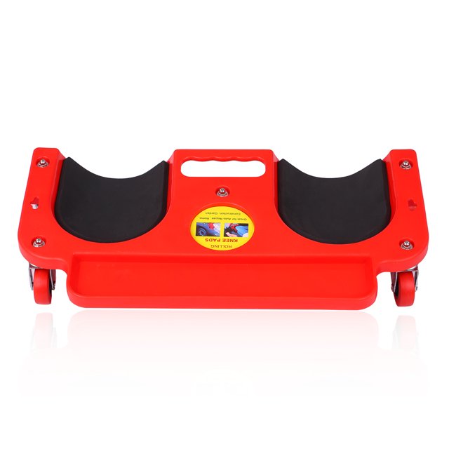 Graflsoa Genouillère Multifonctionnelle Rouge avec Roues Pivotantes, Construction en ABS et Métal, Support Facile à Genou, Design Compact pour Confort et Mobilité