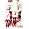 thumbnail image 2 of Family Matching Christmas Pajamas Outfits, Long Sleeve Deer Printed Tops Elastic Plaid Pants/Romper Sets, 2 of 4