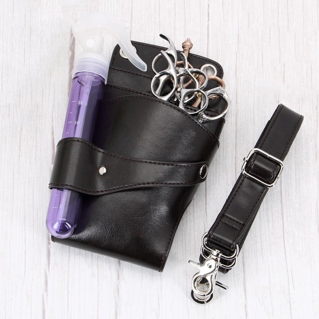 Estuche pa tijeras de peluquería Estuche de almacenamiento de de cabello de material cuero Organizador Paquete de cinturo de salón pa de , NEGRO shamjiam Riñonera de peluquería