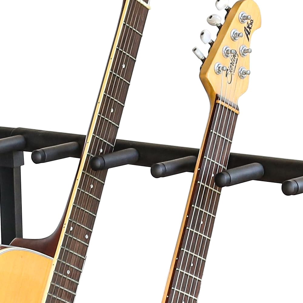 Ataucjin Multi Guitar Stand Rack with Wheels 7 Holders Portable & Collapsible Guitar Stand Display Rack with No-Slip Rubber Padding Guitar Storage Rack for Home