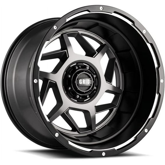 Grid Off-Road GD14 Custom Wheel for 17x9 inch Matte Anthracite W/ Matte Black Lip Rim 87.1mm Hub Bore