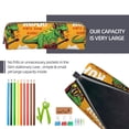 thumbnail image 5 of Cauagu Cool Dinosaur Playing Guitar Print Leather Pencil Pen Case - Stationery Bag Portable Stationery Bag Big Capacity Pencil Pouch Cosmetic Organizer Bag for Men & Women, 5 of 7