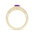 thumbnail image 2 of ANGARA Natural Emerald Cut 1.5 ct Amethyst Solitaire Ring with Milgrain in 14K Yellow Gold for Women (Size-8x6mm) | February Birthstone, Anniversary, Jewelry Gift for Women | Natural Amethyst Ring, 2 of 9