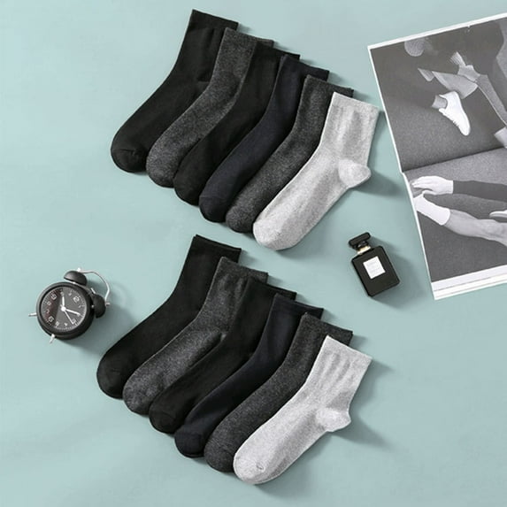 D-GROEE 5 Pairs Spring Summer Men Socks High Elasticity Anti-friction Sweat-absorbent Socks for Sports