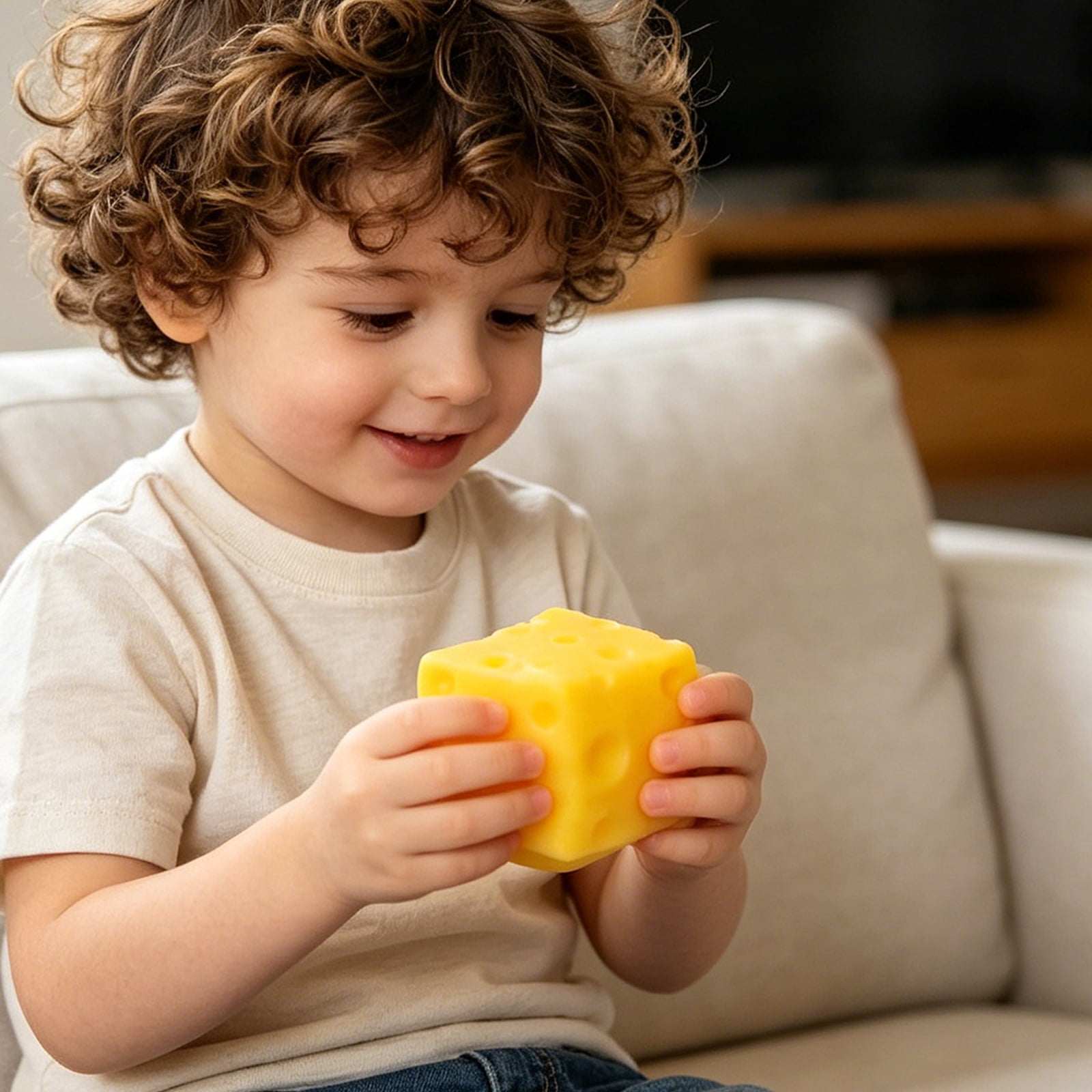 Squeezy Cheese Toys, Squeezy Sensory Toys, Slow Rising Squishy Relief Soft Tress Relief & Fidget Toys, Fruit Toys