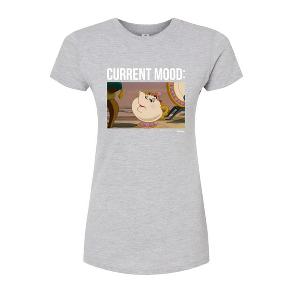 Disney Beauty & The Beast - Mrs. Potts - Current Mood - Juniors Fitted Graphic T-Shirt