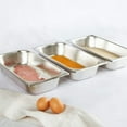 thumbnail image 4 of breading set made of stainless steel, 3 pieces - 3x bowls for breading 32.5 x 17.5 x 6.5 cm - schnitzel meat fish - metal breading line rectangular, 4 of 6