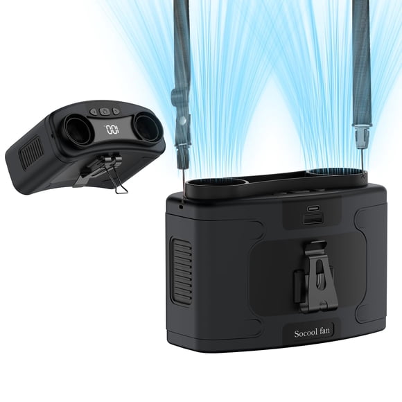 Ventilador de cintura portátil Socool de 20000 mAh con refrigeración de 40 horas y 10 velocidades
