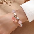 thumbnail image 4 of Bracelet Mode Style Pastoral Résine Fruit Fraise Fleur de Prunier Perle Bijoux Mode pour Femmes, 4 of 5