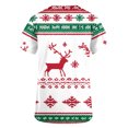 thumbnail image 4 of Women Christmas Scrub Tops Stretchy V-Neck Short Sleeve Cute Print Working Uniform Pull-On Tops with Pockets, L, 4 of 5