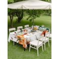 thumbnail image 3 of Outdoor Tablecloth with Umbrella Hole and Zipper, Green Orange Pumpkins Fall Rectangle Table Cloth 52x70 Inch Waterproof Tablecloth, Floral Botanical Thanksgiving Picnic Table Cover for Patio Camping, 3 of 7