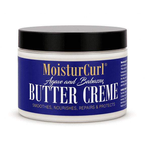 MoisturCurl Butter Crème - Intensive Curl Defining & Hydrating Cream with Agave & Babassu Oil - Frizz Control & Soft Hold for Multicultural Coils, 8.5oz