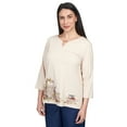 thumbnail image 3 of Alfred Dunner Womens Cat On A Fence Split Neck Top, 3 of 6
