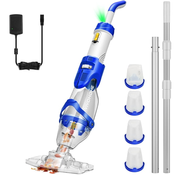 SPECSTAR Cordless Pool Vacuum with Powerful Quiet 40W Motor, Dual Mode Suction for Above Ground In-Ground Pools, Large 1.8L Filter Bag, 75-Min Runtime & IPX8 Waterproof