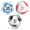 thumbnail image 3 of Ruiboury Waterproof Durable Soccer Ball Size 5 Machine-Stitched Football Training Standard Size 5 Match PU red, 3 of 6